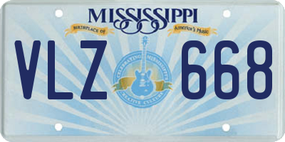 MS license plate VLZ668