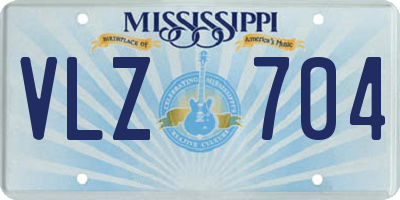 MS license plate VLZ704
