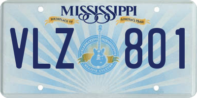 MS license plate VLZ801