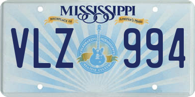 MS license plate VLZ994