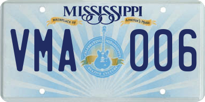 MS license plate VMA006