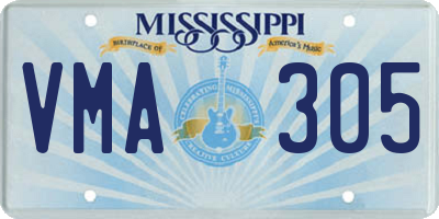 MS license plate VMA305