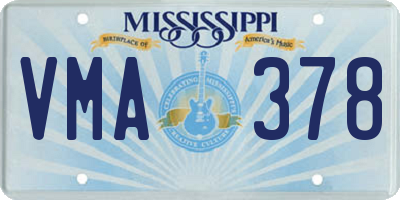 MS license plate VMA378