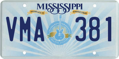 MS license plate VMA381