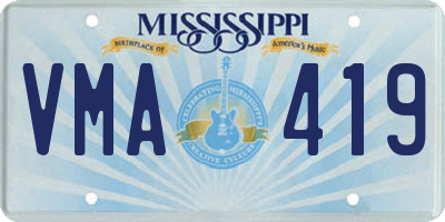 MS license plate VMA419
