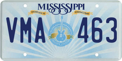 MS license plate VMA463