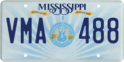 MS license plate VMA488