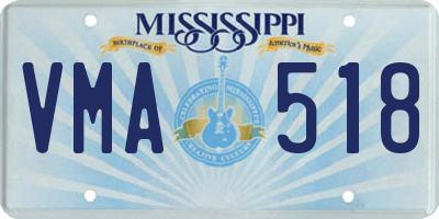 MS license plate VMA518