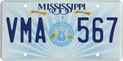 MS license plate VMA567
