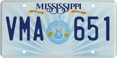 MS license plate VMA651