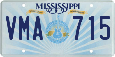 MS license plate VMA715