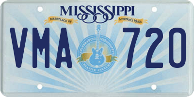 MS license plate VMA720