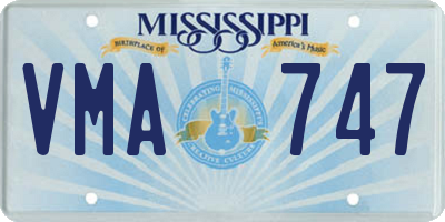 MS license plate VMA747