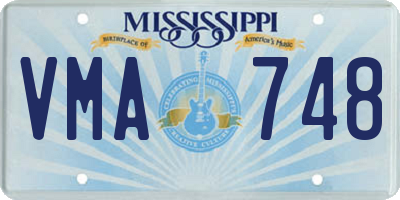 MS license plate VMA748