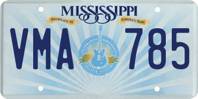 MS license plate VMA785