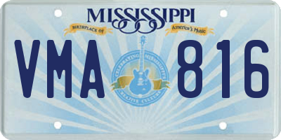 MS license plate VMA816