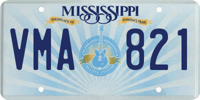 MS license plate VMA821