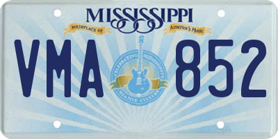 MS license plate VMA852