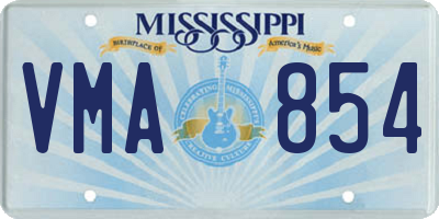 MS license plate VMA854