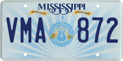 MS license plate VMA872