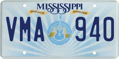 MS license plate VMA940