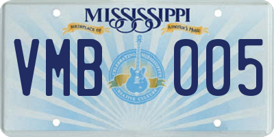 MS license plate VMB005