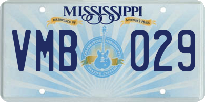 MS license plate VMB029