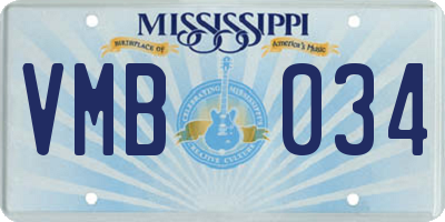MS license plate VMB034