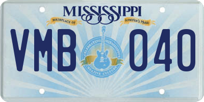 MS license plate VMB040
