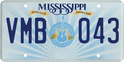 MS license plate VMB043