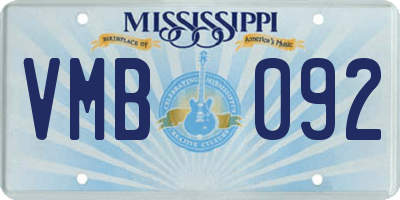 MS license plate VMB092