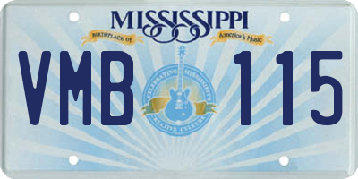 MS license plate VMB115
