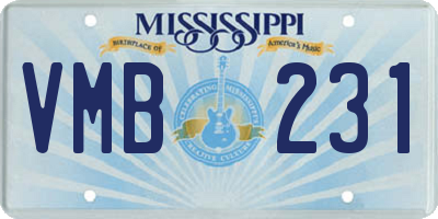 MS license plate VMB231