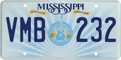 MS license plate VMB232