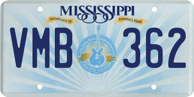 MS license plate VMB362