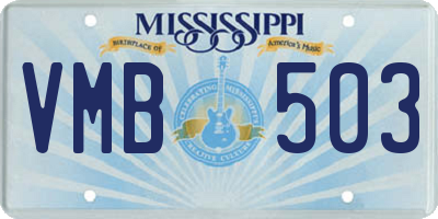MS license plate VMB503