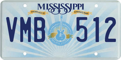 MS license plate VMB512