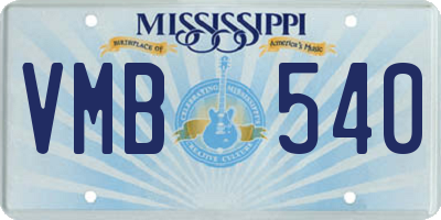 MS license plate VMB540