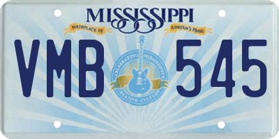 MS license plate VMB545