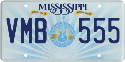 MS license plate VMB555