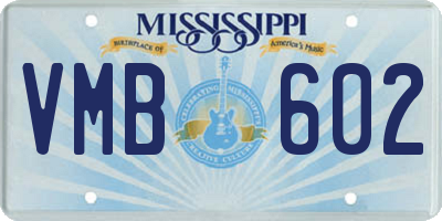 MS license plate VMB602
