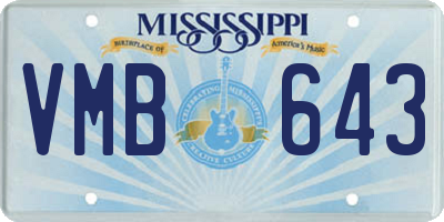 MS license plate VMB643