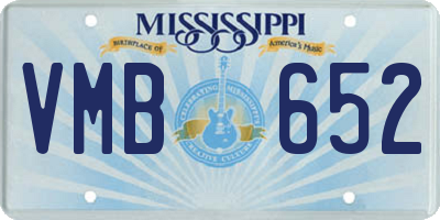 MS license plate VMB652