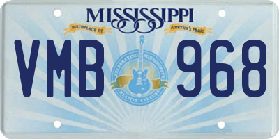 MS license plate VMB968