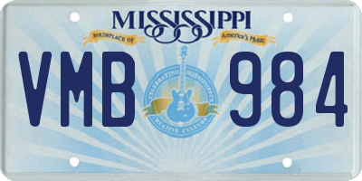 MS license plate VMB984