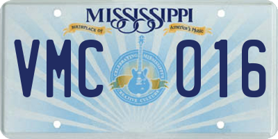 MS license plate VMC016