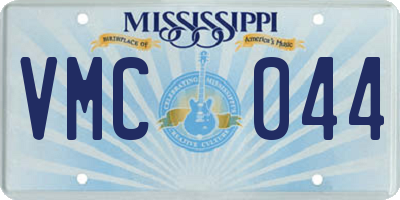 MS license plate VMC044