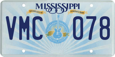 MS license plate VMC078
