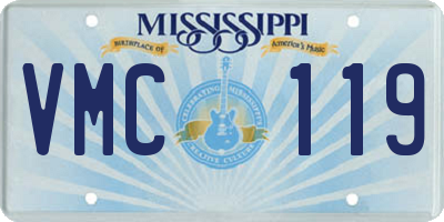 MS license plate VMC119