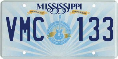 MS license plate VMC133